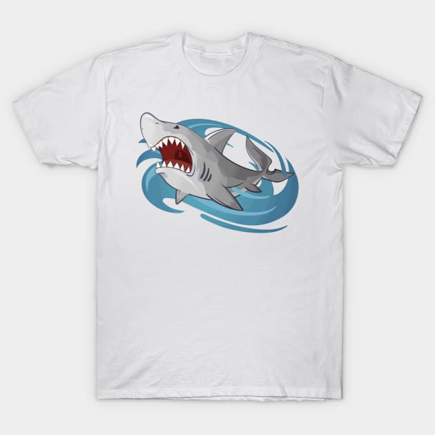 Shark Cartoon T-Shirt by Naves